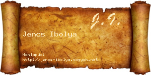 Jencs Ibolya névjegykártya
