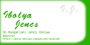 ibolya jencs business card